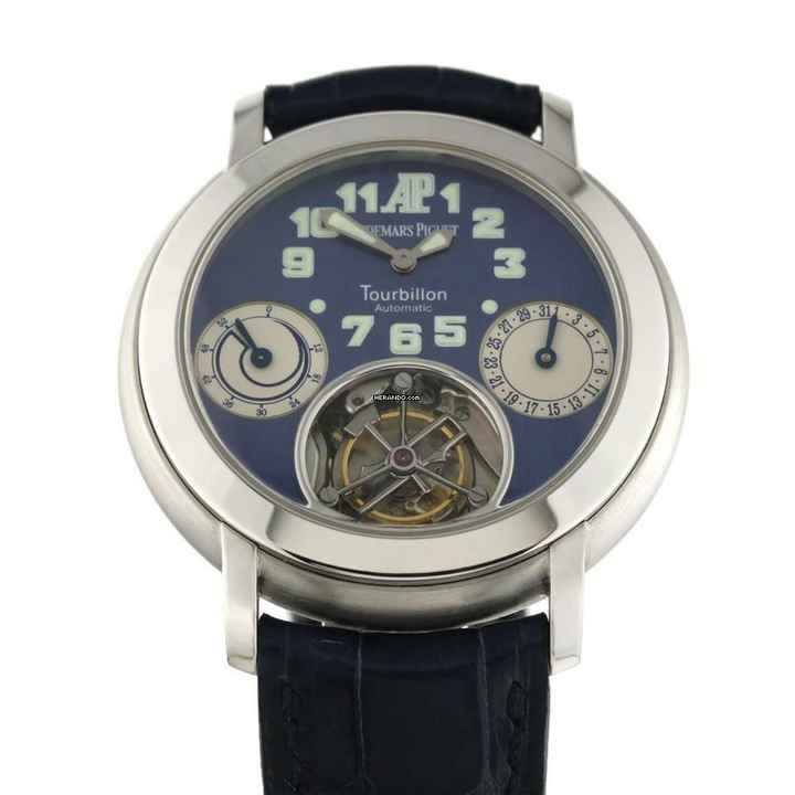  Audemars Piguet Jules Audemars Tourbillon Platinum back winder blue dial very rare </h1> 
