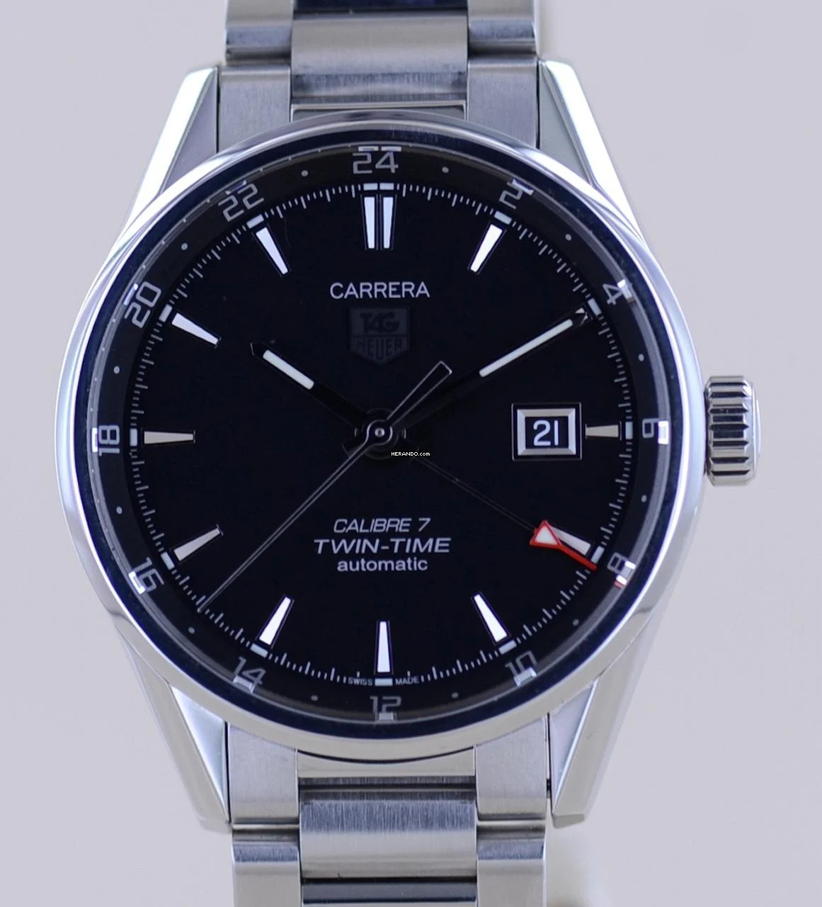 TAG Heuer Carrera Calibre 7 Date Twin-Time Automatic black Dial Klassiker 41mm Cal 7 </h1>