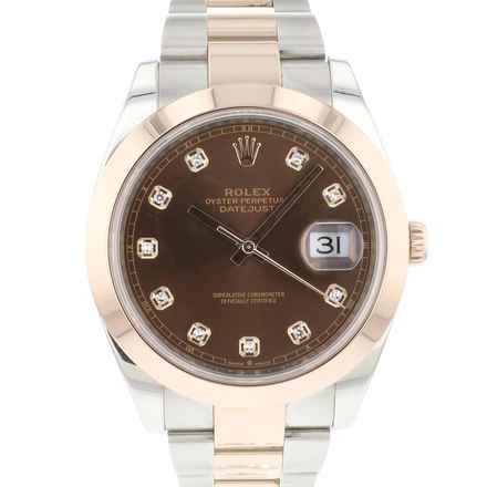  Rolex Datejust 41 Steel Everose Gold Choco Diamond Dial 