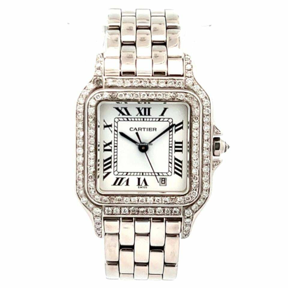 Cartier Panthère Quartz 29mm Steel ~1.9TCW Diamond Watch </h1>
