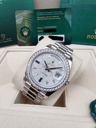  Rolex Day-Date 40 40mm 228349RBR-0036 White gold - Diamond-paved dial NEW 7-2023 WITH VAT 21% 