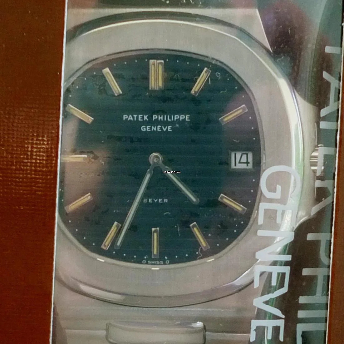  Patek Philippe Nautilus 3700/1 Jumbo Nautilus BEYER m.Korkbox/1977 GENEVE double Sealed-Neuer Service  