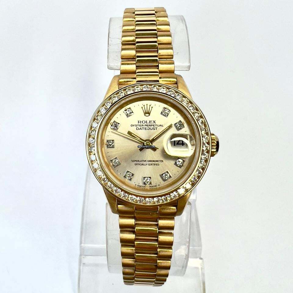 Rolex Datejust OYSTER PERPETUAL DATEJUST Presidential Automatic 26mm 18K Yellow Gold Diamond Watch </h1>