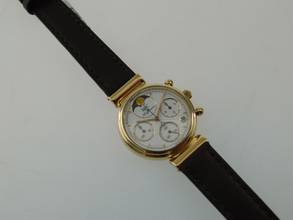 Thumbnail von IWC Da Vinci Chronograph Mondphase 3735 massiv 18 Kt Gelbgold im Top Zustand </h1>