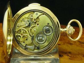 Thumbnail von Nestor Delevaux 14kt 585 Gold Savonette Taschenuhr Viertel-repetition </h1>