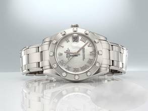 Thumbnail von Rolex Lady-Datejust Pearlmaster 34 81319 2010 Weissgold 750 Perlmutt Diamanten Automatik 18kt White Gold Chronometer </h1>