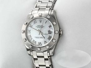 Thumbnail von Rolex Lady-Datejust Pearlmaster 34 81319 2010 Weissgold 750 Perlmutt Diamanten Automatik 18kt White Gold Chronometer </h1>