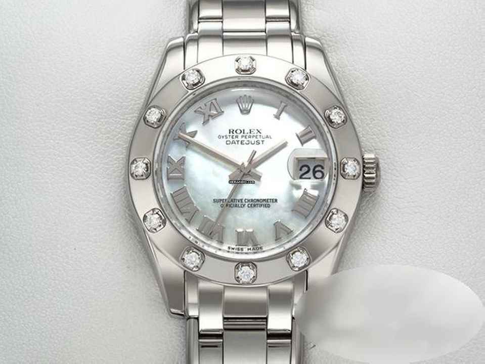  Rolex Lady-Datejust Pearlmaster 34 81319 2010 Weissgold 750 Perlmutt Diamanten Automatik 18kt White Gold Chronometer </h1> 