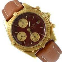 Thumbnail von Breitling Chronomat 81950 Burgundy dial yellow gold 18KT 1980’s </h1>
