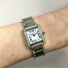Thumbnail von Cartier Tank Française Quartz 20mm Steel 1.88TCW DIAMOND Watch </h1>