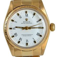 Thumbnail von Rolex Oyster Perpetual 31 6751 Midsize 31MM white dial yellow gold 18KT 1974's </h1>