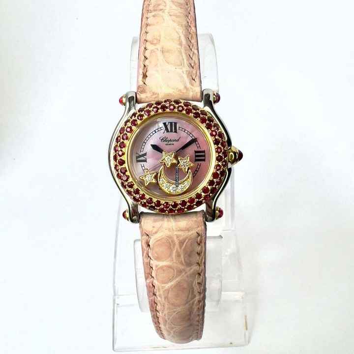  Chopard Happy Sport 26mm 2 Tone DIAMONDS & Red RUBIES Watch </h1> 
