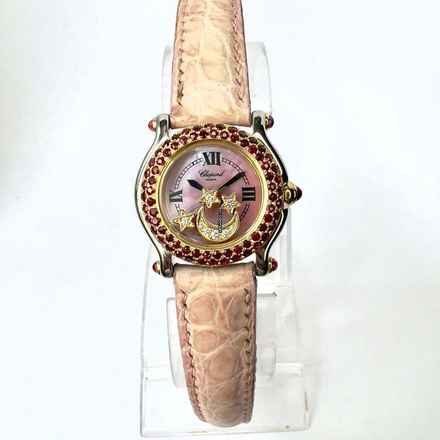  Chopard Happy Sport 26mm 2 Tone DIAMONDS & Red RUBIES Watch </h1> 