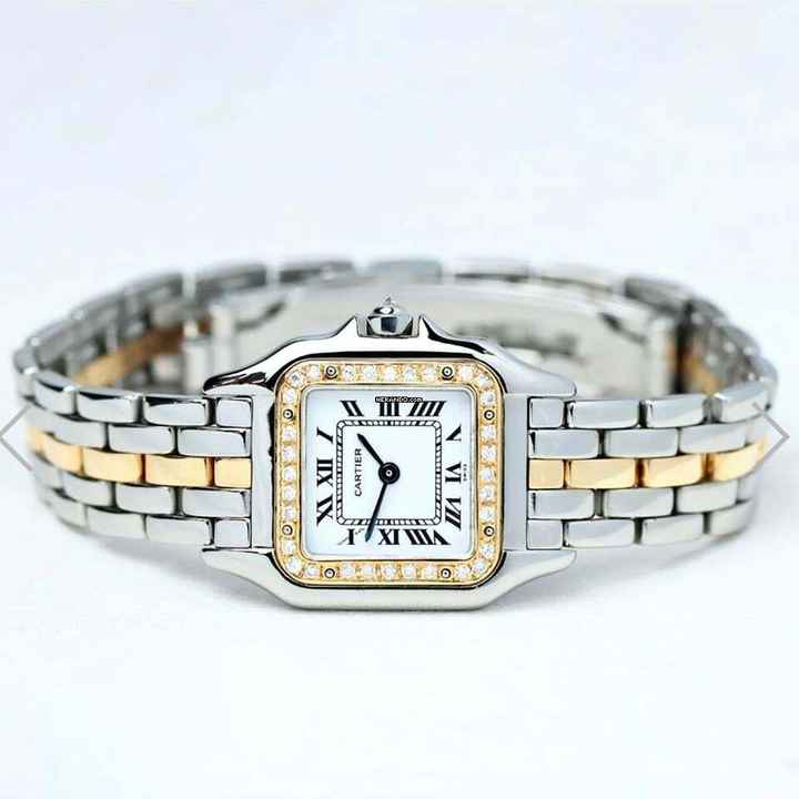  Cartier Panthère Quartz 23mm 1 Row Gold 0.33TCW DIAMOND Watch </h1> 