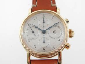Thumbnail von Chronoswiss Chronometer Chronograph Automatik massiv 18 Karat Gelbgold mit Glasboden im Top Zustand </h1>