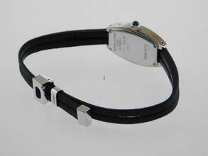 Thumbnail von Cartier Tonneau 18 Karat Weißgold Tonneau Damenuhr mit neuem original band und original Weißgold Schließe </h1>