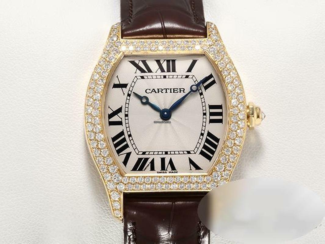 Cartier Tortue Gelbgold 750 Diamanten Brillanten Grosses Modell Gold Wa503751 18kt Yellow Gold  