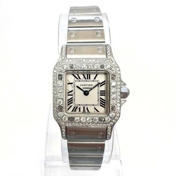  Cartier Santos Galbée Quartz 24mm Steel 1.06TCW DIAMOND Watch NEW Model </h1> 
