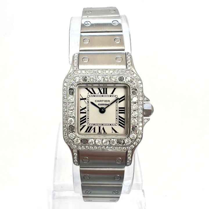  Cartier Santos Galbée Quartz 24mm Steel 1.06TCW DIAMOND Watch NEW Model </h1> 