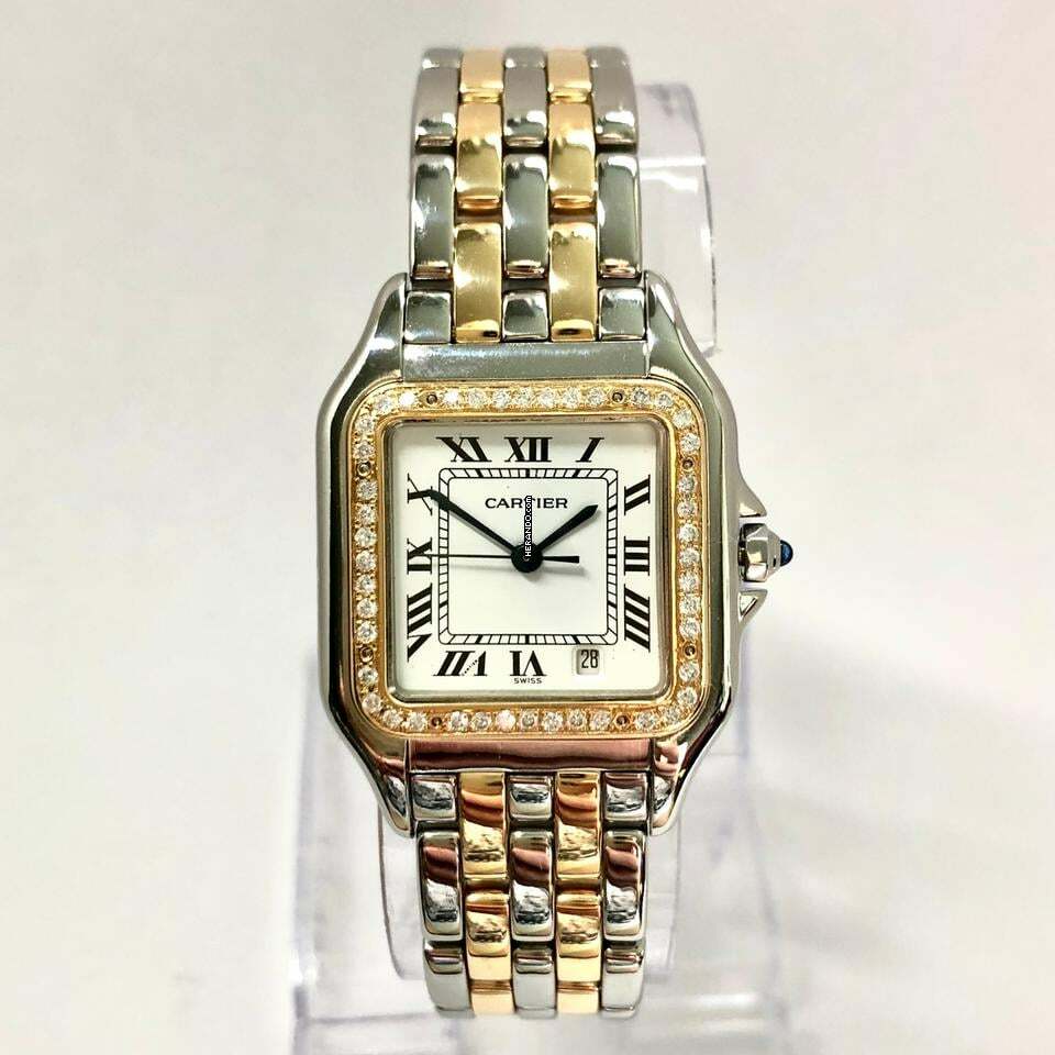 Cartier Panthère 27mm 2 Row Gold 0.36TCW DIAMOND Watch </h1>