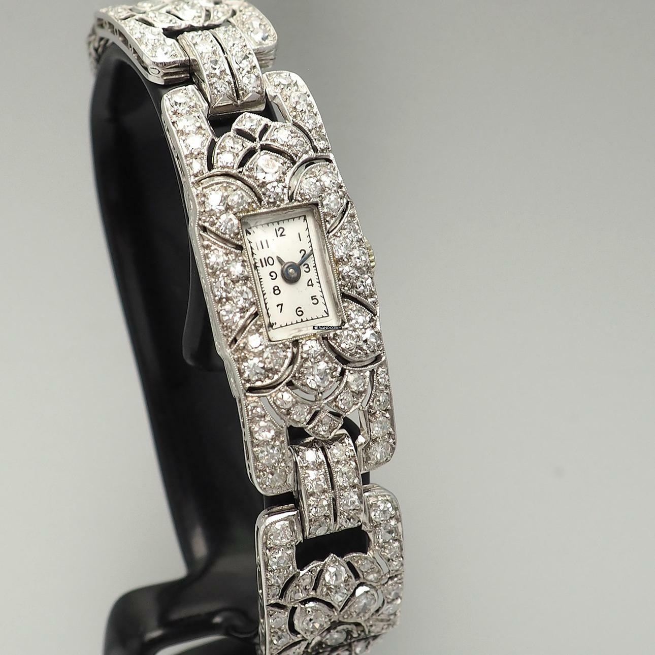 Unbekannt Unknown Art Deco Diamond Ladies bracelet watch Platinum um 1920 </h1>