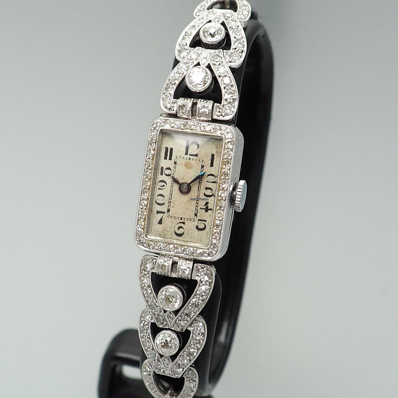 Unbekannt Unknown Art Deco Diamond Ladies watch Platinum um 1920