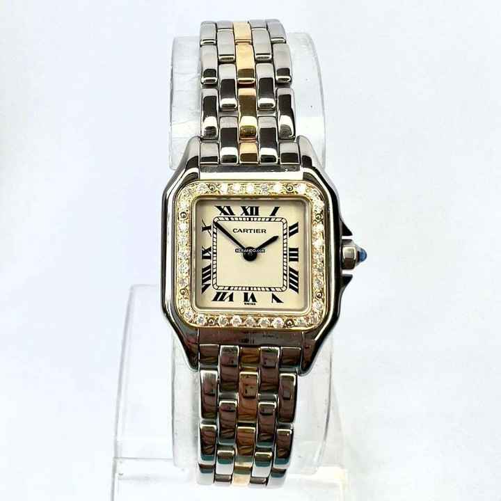  Cartier Panthère Quartz 23mm 1 Row Gold 0.32TCW DIAMOND Watch </h1> 