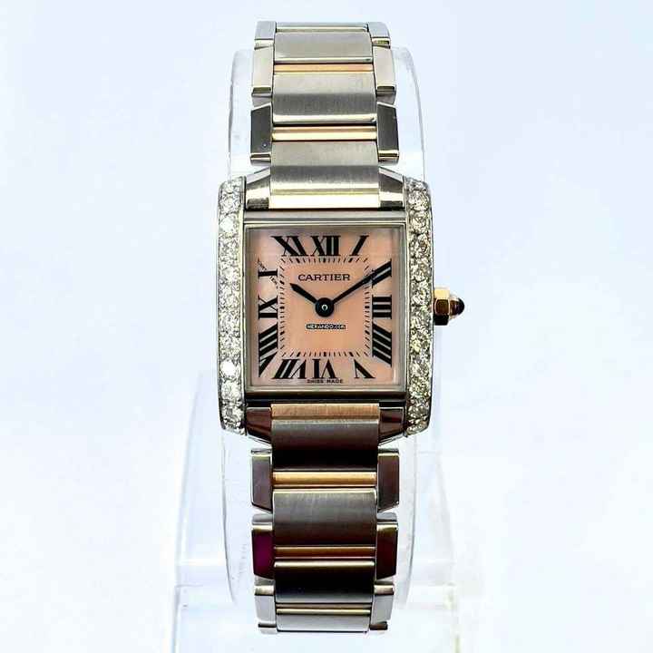  Cartier Tank Française Quartz 20mm 2 Tone 0.80TCW DIAMOND Watch </h1> 