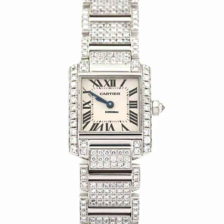  Cartier Tank Française Quartz 20mm Steel 6.11TCW Full DIAMOND Watch </h1> 