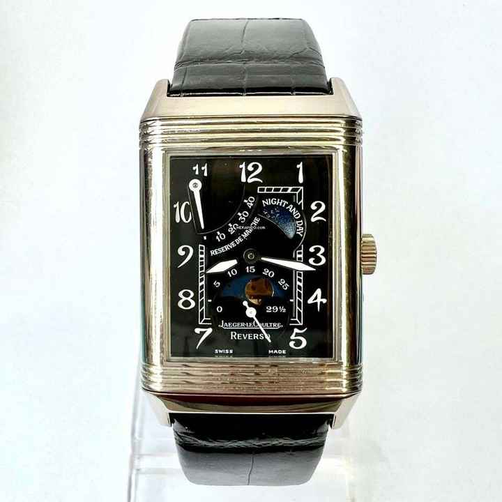  Jaeger-LeCoultre Reverso Night and Day 18K White Gold Watch </h1> 