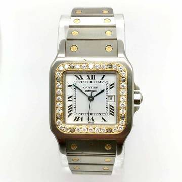  Cartier Santos Galbée 29mm Automatic 2 Tone 0.94TCW DIAMOND Watch  </h1> 