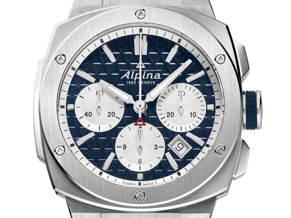  Alpina Alpiner Extreme Stahl Automatik Chronograph Armband Stahl 41mm Ref.AL-730NS4AE6B Box&Pap. Full Set Neu 