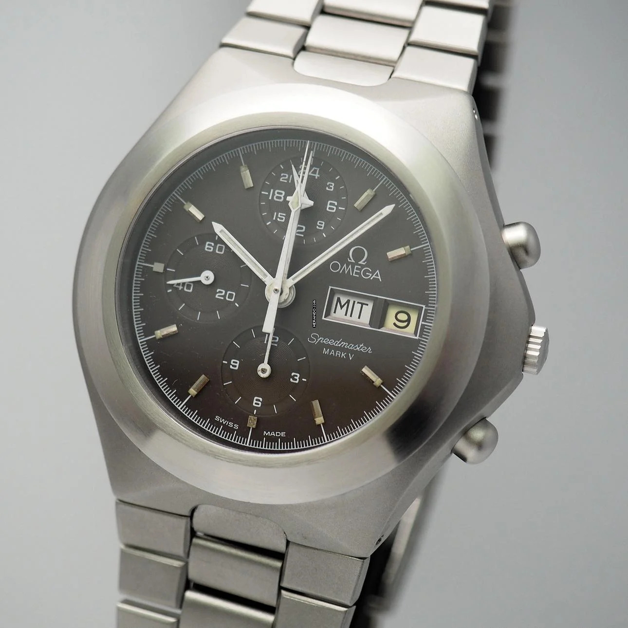  Omega Speedmaster Mark V Chronograph Vintage Ghost bezel Ref. 376.0806 Box+papers+Omega service 