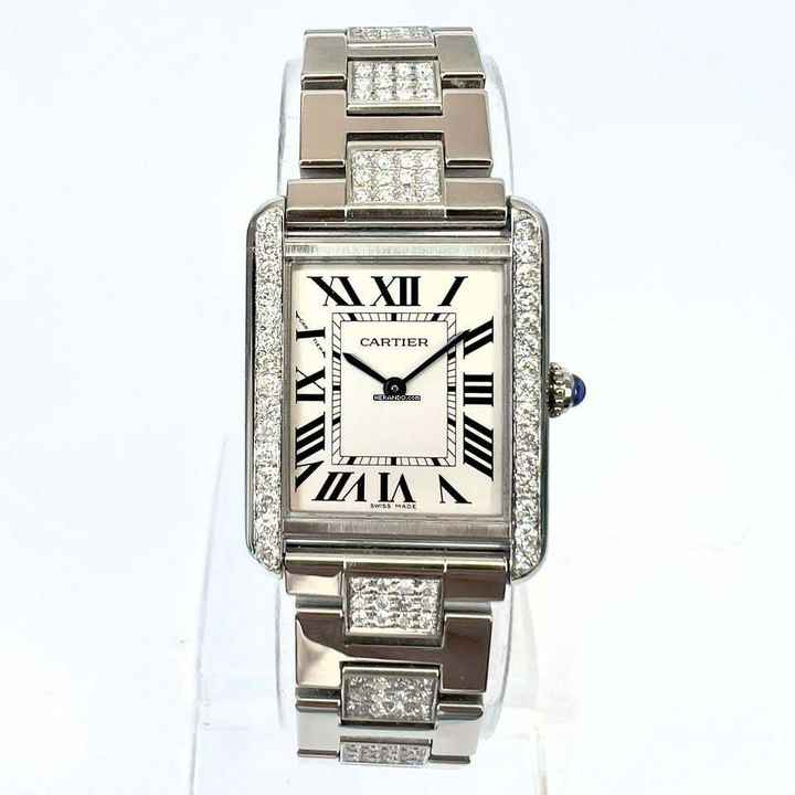  Cartier Tank Solo Quartz 24mm Steel 1.53TCW DIAMOND Watch </h1> 