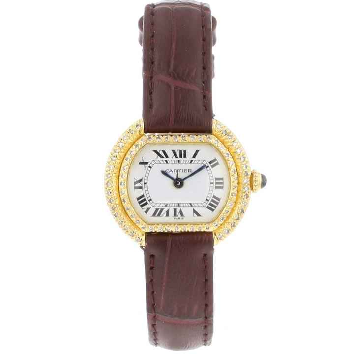  Cartier Ellipse Yellow Gold Diamonds  