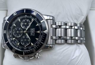 Thumbnail von Zenith Rainbow Chronograph 39mm Black Dial with Box&papers Nice Condition