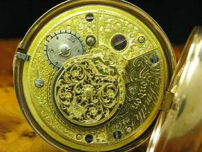 Thumbnail von William Smith Gold Mantel Open Face Spindeltaschenuhr Mit Schnecke & Kette </h1>