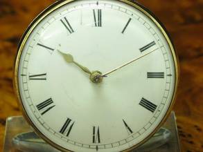 Thumbnail von William Smith Gold Mantel Open Face Spindeltaschenuhr Mit Schnecke & Kette </h1>