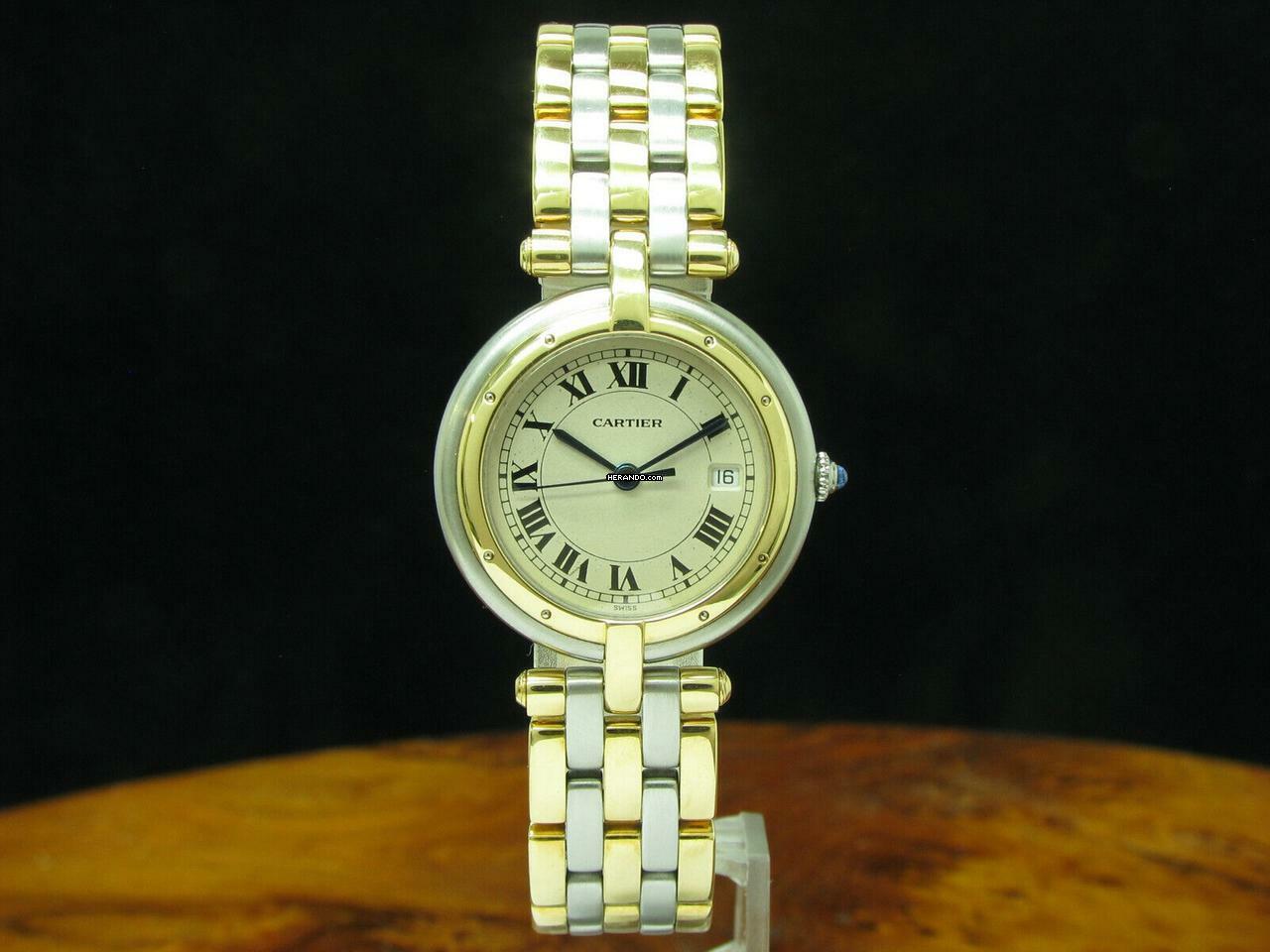 Cartier Cougar Panthere Gold / Stahl Damenuhr / Kaliver Cartier 83 / Ref 183964 </h1>