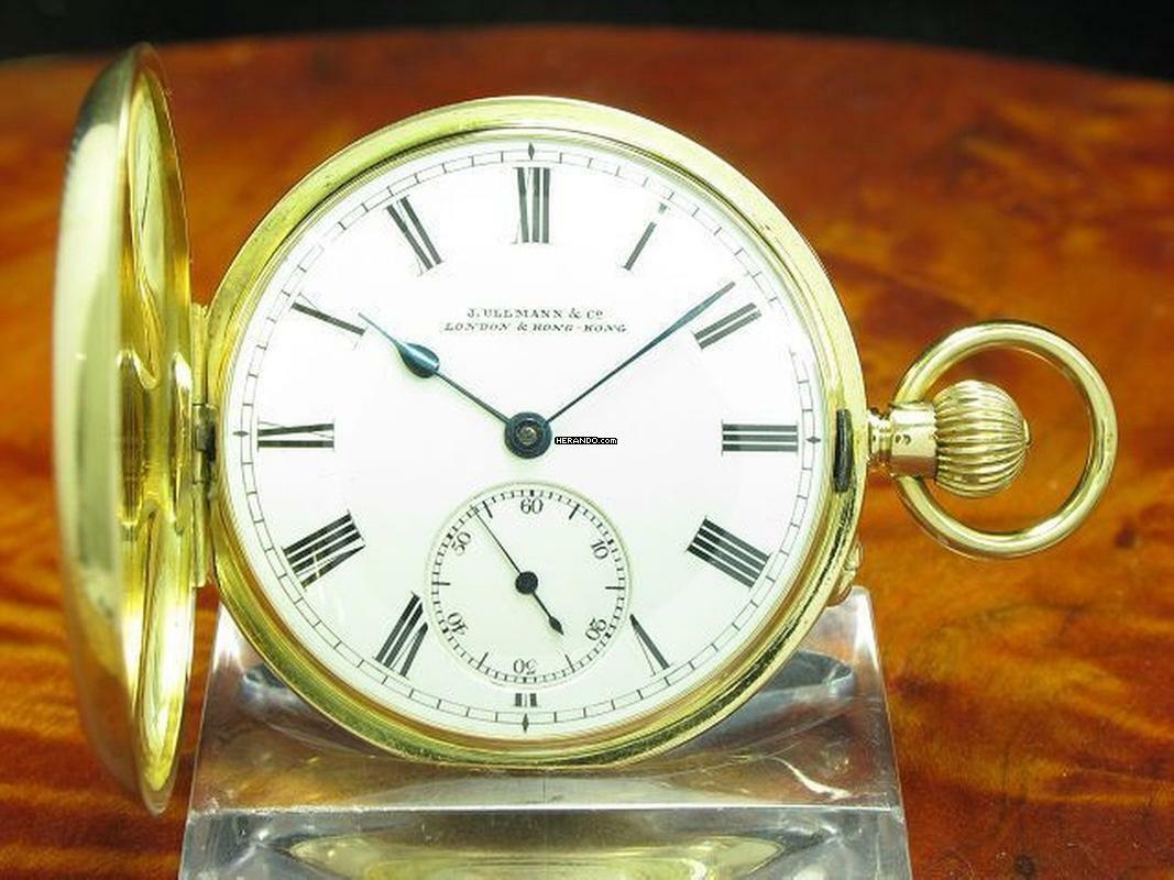 J.ullmann & Co. 18kt Gold Savonette Sprungdeckel Taschenuhr / London & Hong-kong </h1>