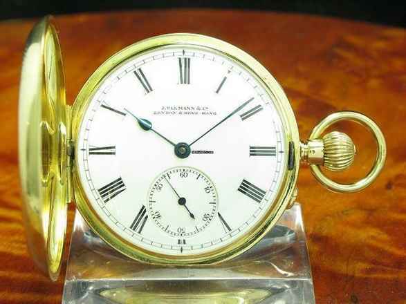  J.ullmann & Co. 18kt Gold Savonette Sprungdeckel Taschenuhr / London & Hong-kong </h1> 