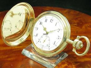 Thumbnail von IWC Schaffhausen 14kt 585 Gold Savonette Taschenuhr Von Ca. 1897 / Kaliber 53 </h1>