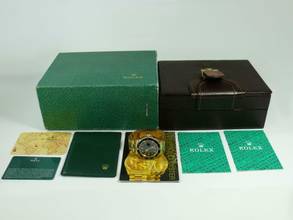 Thumbnail von Rolex Submariner Date 18kt Gold Herrenuhr / Fullset 1991 / Purple Dial / 16618 </h1>