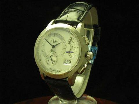  Glashütte Original PanoRetroGraph 18kt 750 Gold Herrenuhr / Ref 60-01-02-02-06 </h1> 