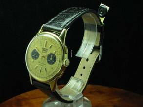 Thumbnail von Walux Geneve Gold Mantel / Edelstahl Handaufzug Chronograph Herrenuhr </h1>