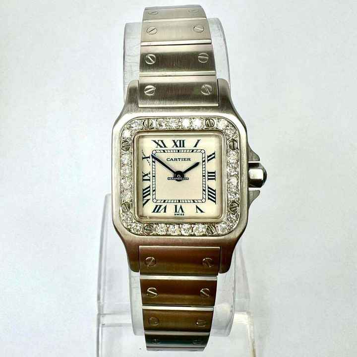  Cartier Santos Galbée 24mm Quartz Steel 0.69TCW Watch NEW Model </h1> 