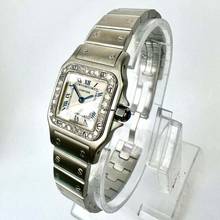 Thumbnail von Cartier Santos Galbée 24mm Quartz Steel 0.69TCW Watch NEW Model </h1>
