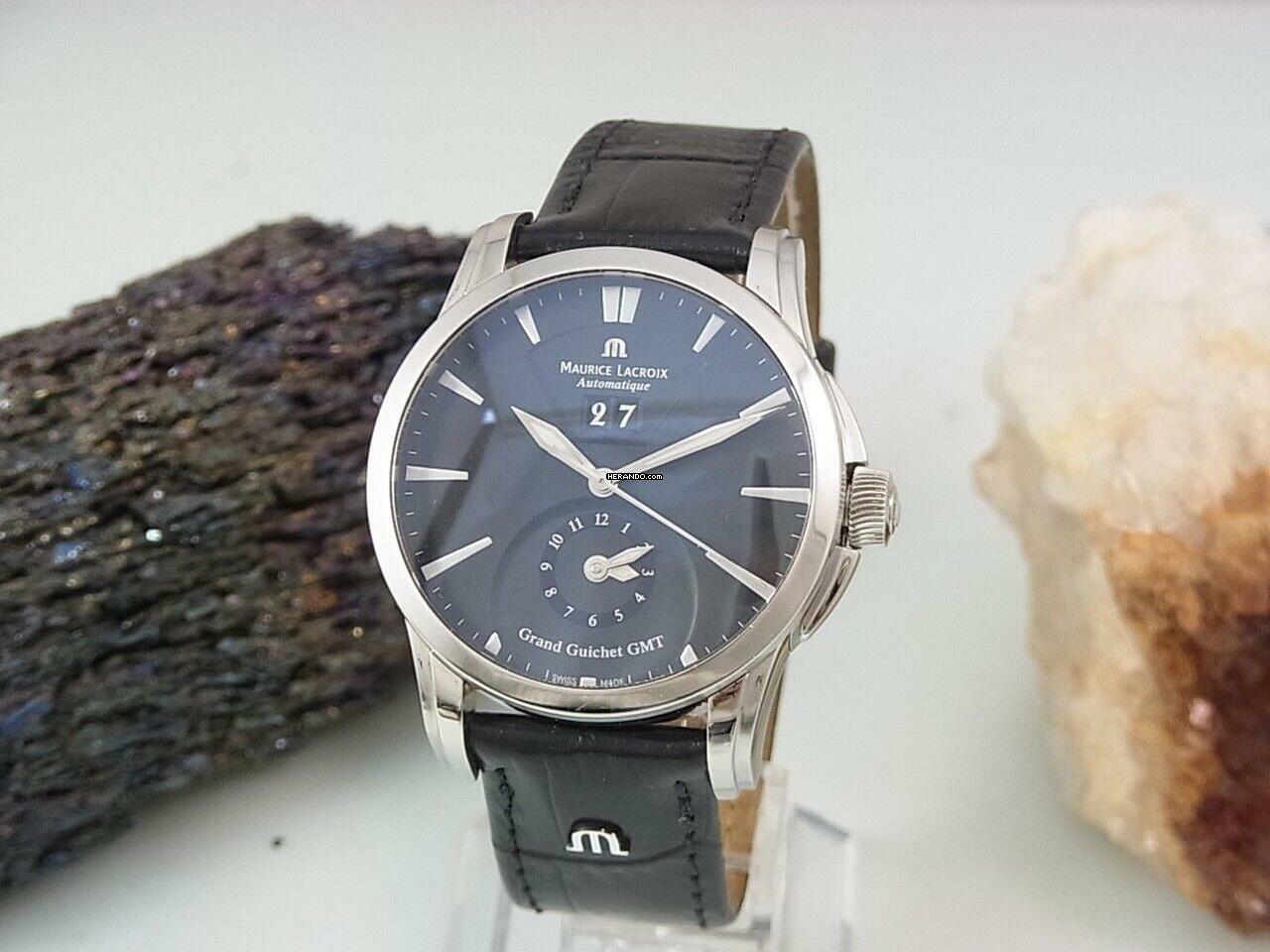  Maurice Lacroix Pontos Grand Guichet Gmt Pt6098 Automatik Glasboden Herrenuhr </h1> 