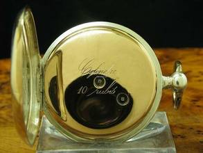 Thumbnail von Manufacture D' Horlogerie Lion 800 Silber Open Face Taschenuhr Schlüsselaufzug </h1>