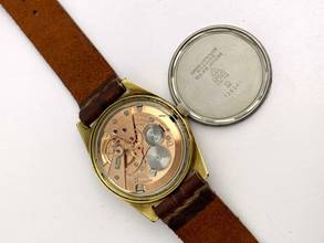 Thumbnail von Omega Genève Vintage 136.041 rare burgundy Inland Dial 136041